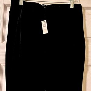 Talbots black velour size 10 w/tag.  Straight pant w/zippers at bottom on sides.